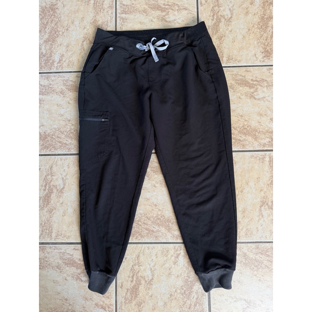 Figs Scrubs Black New Casma Top XL Preowned Zamora Pants Size Large - Picture 2 of 10